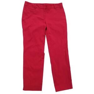 Cropped Stretch Pants Talbots Hampshire Size 12 Crop Ankle Solid Red Color EUC